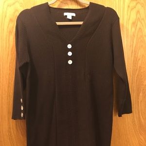 Dress Barn Dark Brown knit top -Size XL NWOT